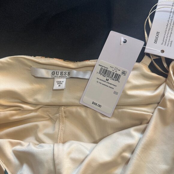 Guess Cream Floral Print Dress, Medium - Picture 2 of 5